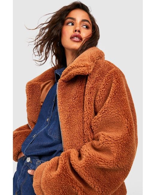 Teddy fur top bomber jacket