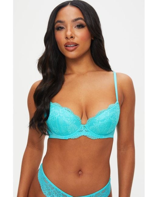 Ann Summers Sexy Lace Planet Padded Plunge Bra in Blue