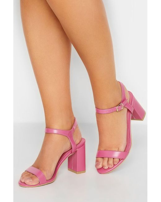 Yours Pink Block Heel Sandals