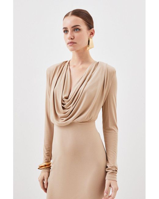Petite cowl neck dress top