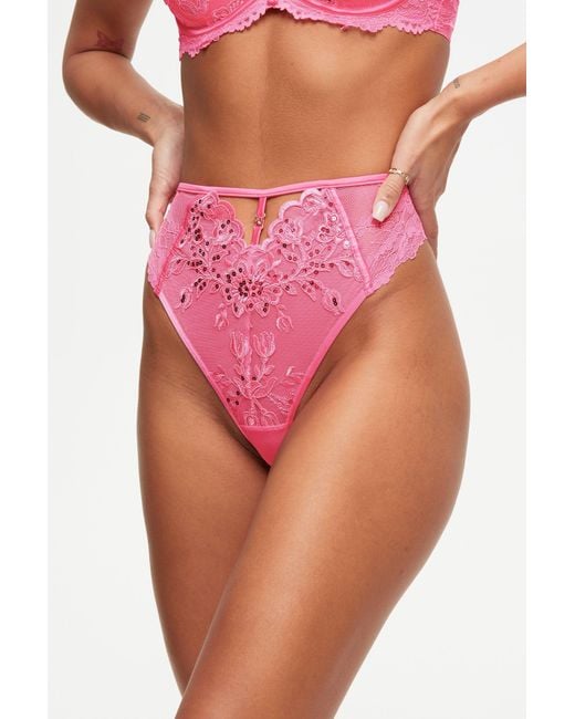 Ann Summers Pink The Icon High Waisted Brazilian