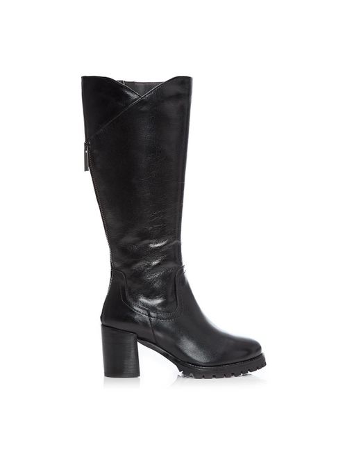 Moda In Pelle Black 'libriel' Leather Heeled Boots