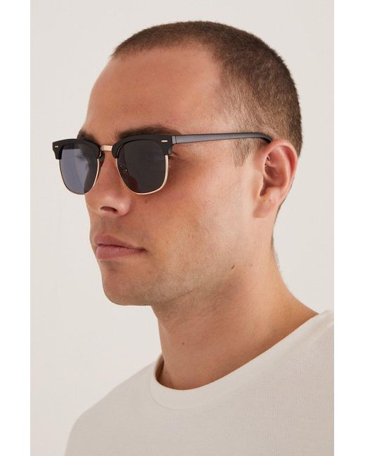 Burton Gray Retro Frame Sunglasses for men