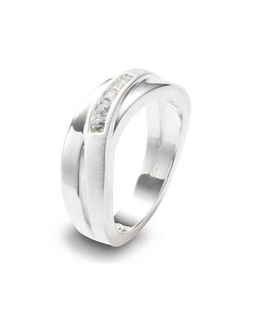 Fossil White 'glitz' Stainless Steel Ring - Jf12766040510