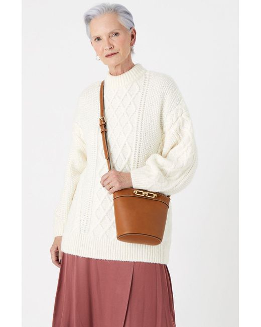 Accessorize Brown 'danielle' Detail Cross-body Bag