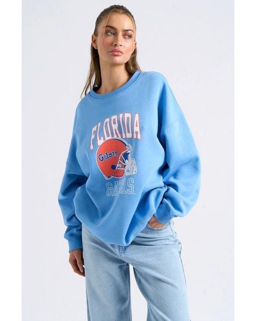 Urban Bliss Florida Oversized Sweatshirt in Blue