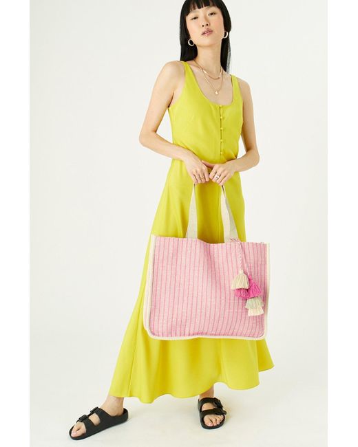 Accessorize Pink 'esme' Woven Tote Bag
