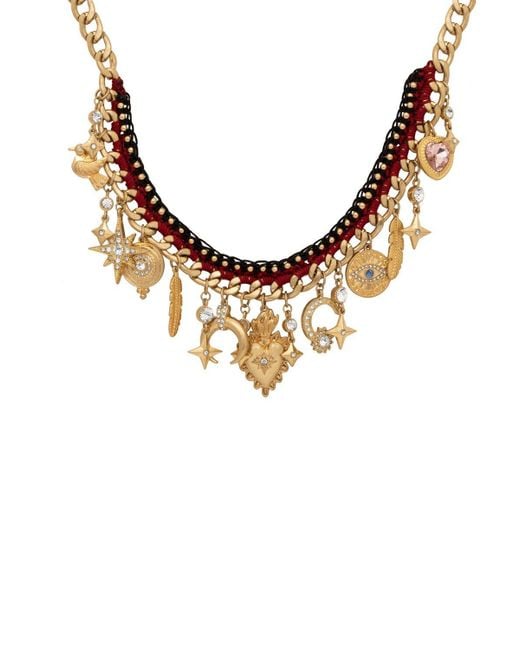 Bibi Bijoux Brown Gold 'goodness' Multi Charm Necklace