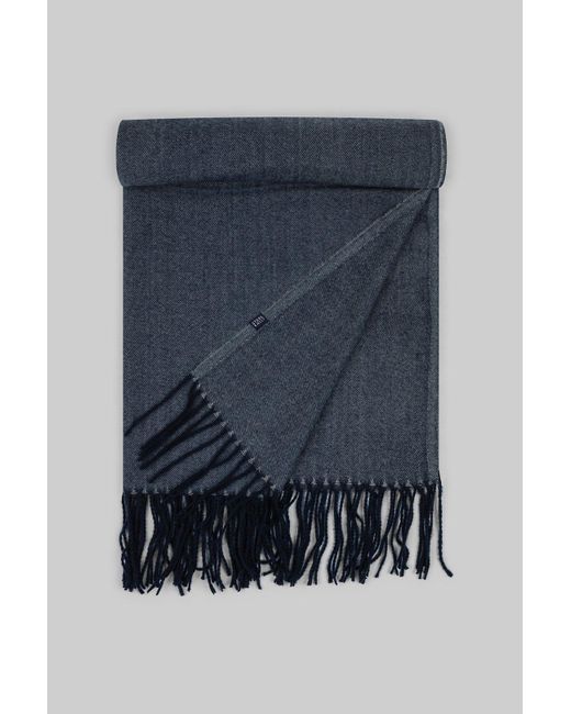 Steel & Jelly Blue Navy & Grey Diagonal Stripe Blanket Scarf for men