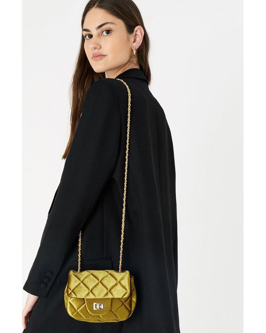 Accessorize Yellow 'lucy' Velvet Cross-body Bag
