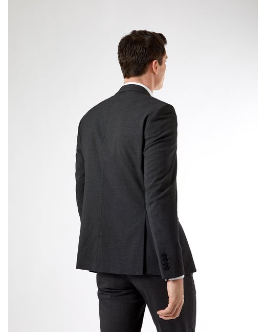 Burton Black Charcoal Tailored Fit Essential Suit Jacket for men