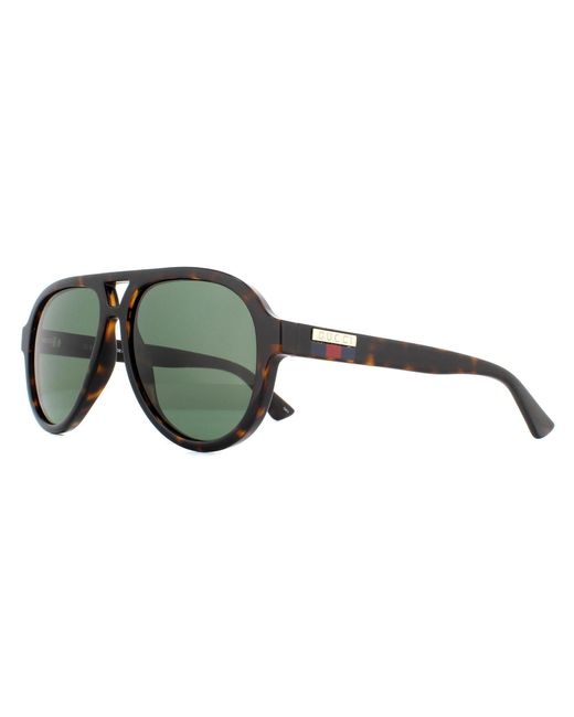 Gucci Aviator Dark Havana Green Sunglasses