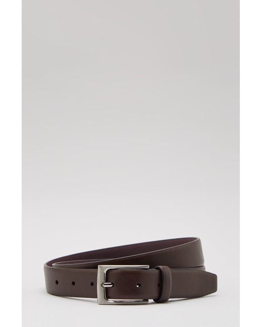 Burton Gray Brown Feathered Edge Belt With Purple Lining for men