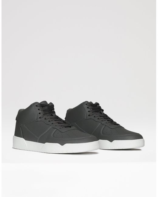 Threadbare Gray 'james' Classic High Top Trainers for men