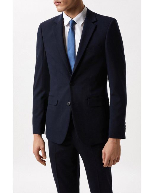 Burton Blue Tailored Navy Essential Suit Jacket for men