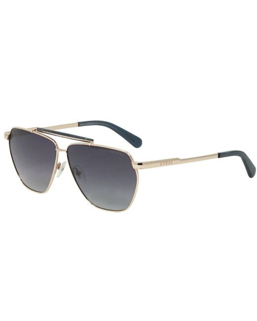 Guess Gray Gu00053 32b Gold Sunglasses for men
