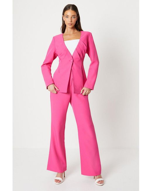 Coast Pink Pleated Bodice Tailored Blazer