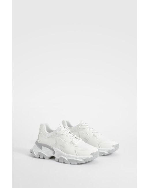 Boohoo White Chunky Sporty Sneakers