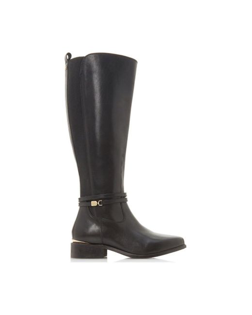 Dune Black Wide Fit 'wf Traviss' Leather Knee High Boots