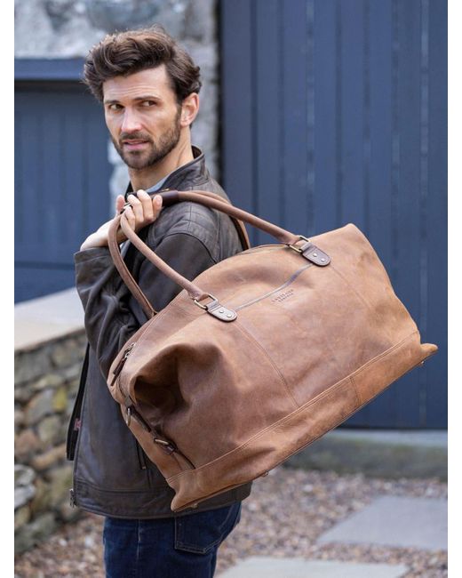 Lakeland Leather Brown 'hawksdale' Leather Holdall for men