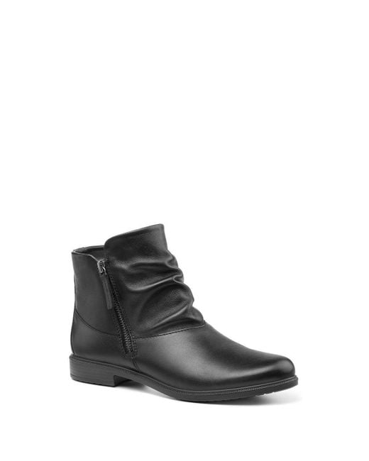 Hotter Black Wide Fit 'chester Ii' Ankle Boots
