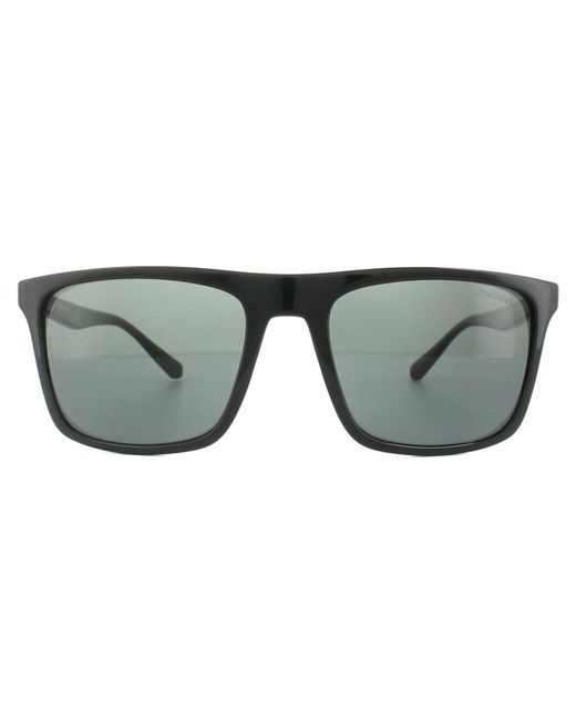 Emporio Armani Gray Rectangle Black Grey Sunglasses for men