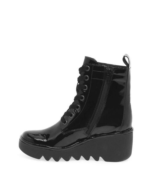 Fly London Black 'biaz' Wedge Heel Ankle Boots