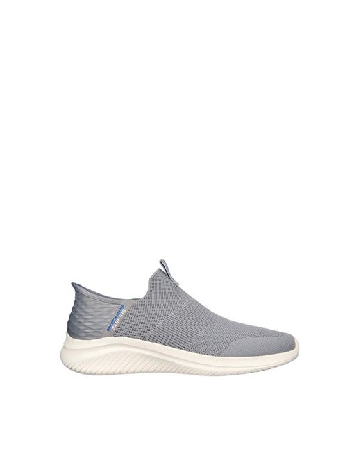 Skechers White Ultra Flex 3.0 Slip In Slip On Grey for men