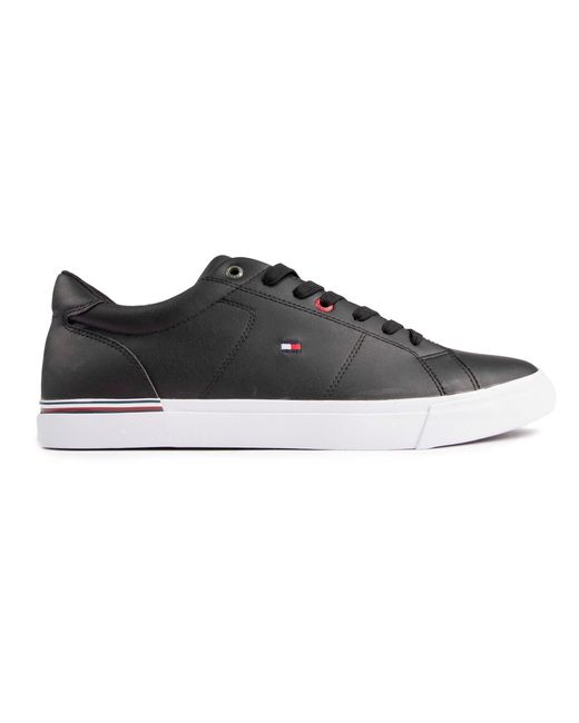 Tommy Hilfiger Black Corporate Leather Trainers for men