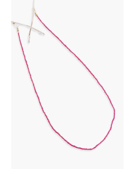 Boohoo White Pink Pearl Sunglass Chain