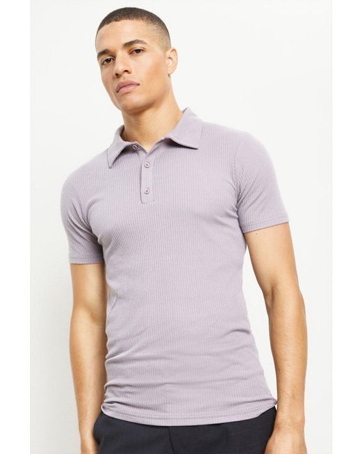 Burton Purple Muscle Fit Polo Shirt for men