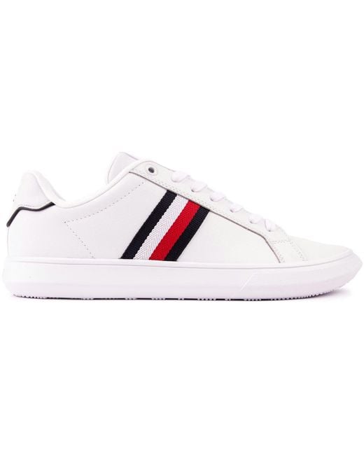 Tommy Hilfiger White Corporate Stripes Trainers for men
