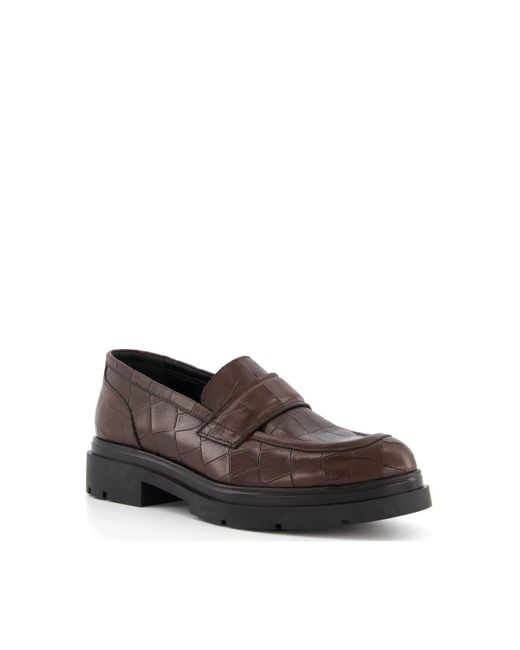 Dune Brown 'gosh' Leather Loafers