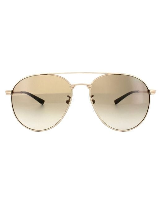 Police Aviator Polished Rose Gold Brown Gradient Sunglasses for men