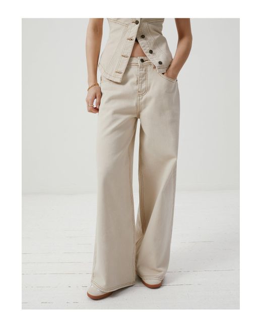 Nasty Gal White Oversized Wide Leg Baggy Jeans