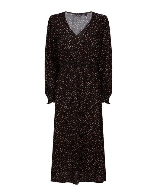 Dorothy Perkins Black Multi Colour Spot Print Midi Dress