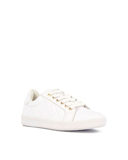 Dune White 'excited' Leather Trainers