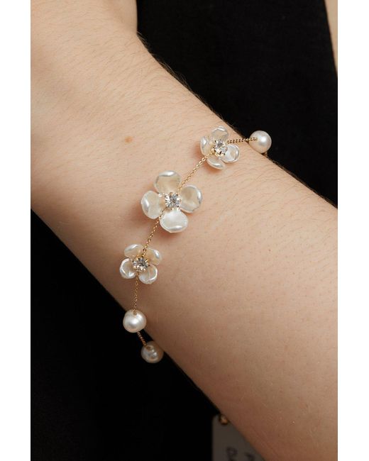 Jon Richard Gold Plated White Floral And Freshwater Pearl Bracelet
