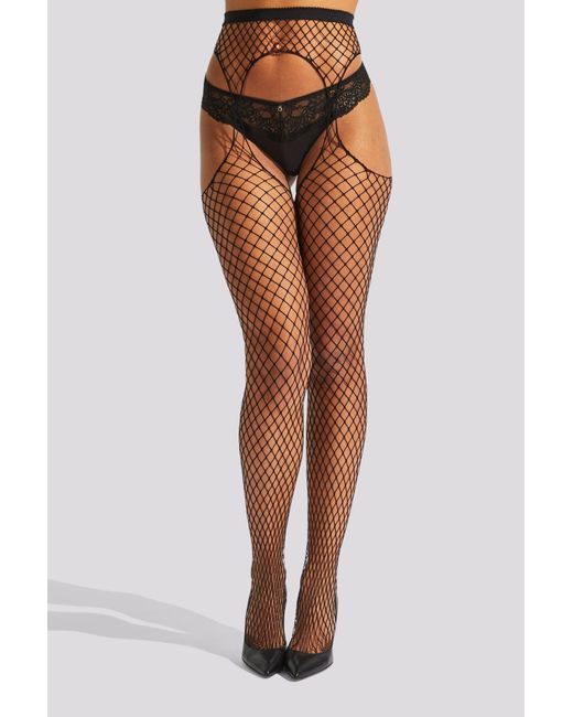 Ann Summers Black Large Fishnet Crotchless Tights