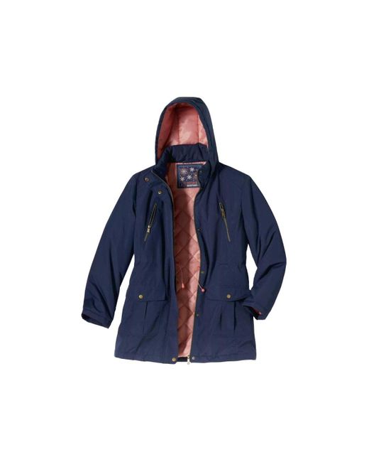 Atlas for women Blue Quilted Water Repellent Parka