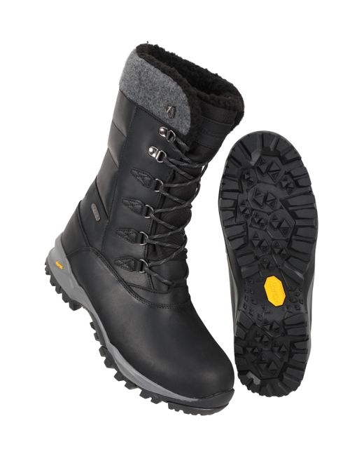 Mountain Warehouse Black Vostock Extreme Vibram Snow Boots Water Resistant Shoes for men