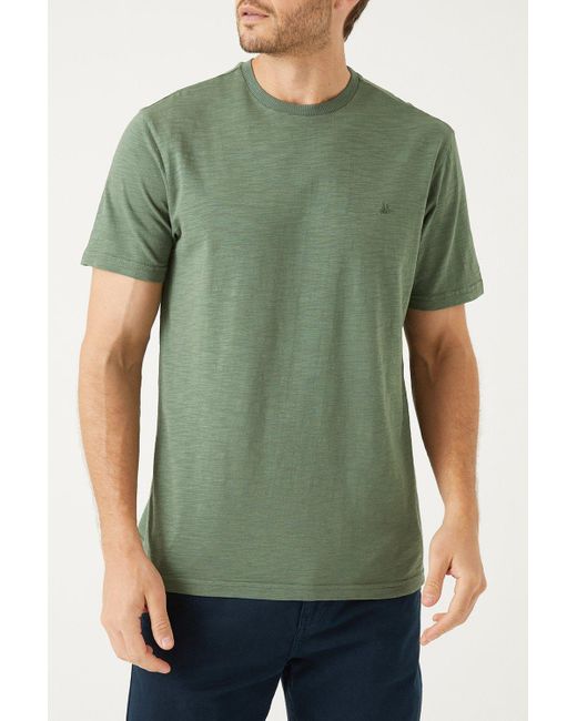 Mantaray Green Slub Crew Neck T-shirt for men