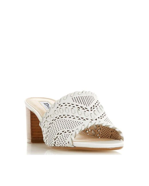 Dune White 'marice' Leather Sandals