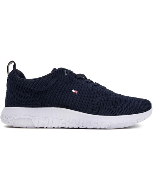 Tommy Hilfiger Blue Corporate Knit Rib Trainers for men