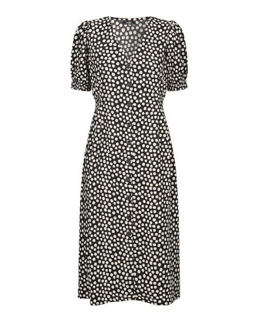 Wallis Tall Black Polka Dot Print Midi Dress