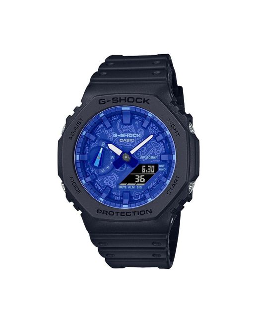 G-Shock Blue Classic Combination Quartz Watch - Ga-2100bp-1aer for men