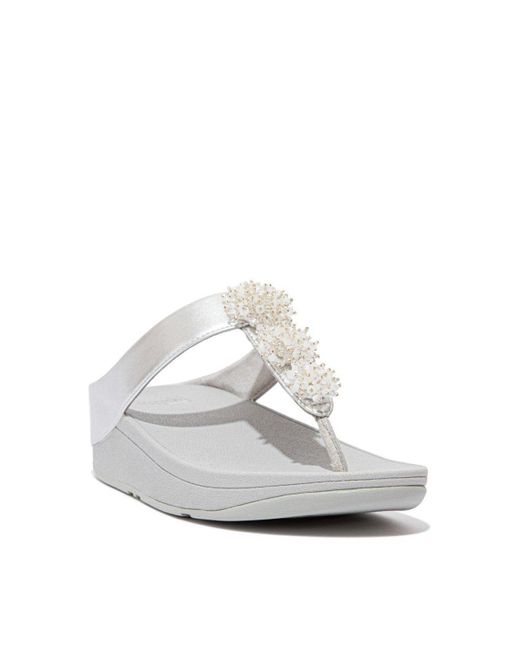 Fitflop White 'fino Bead-cluster' Sandals
