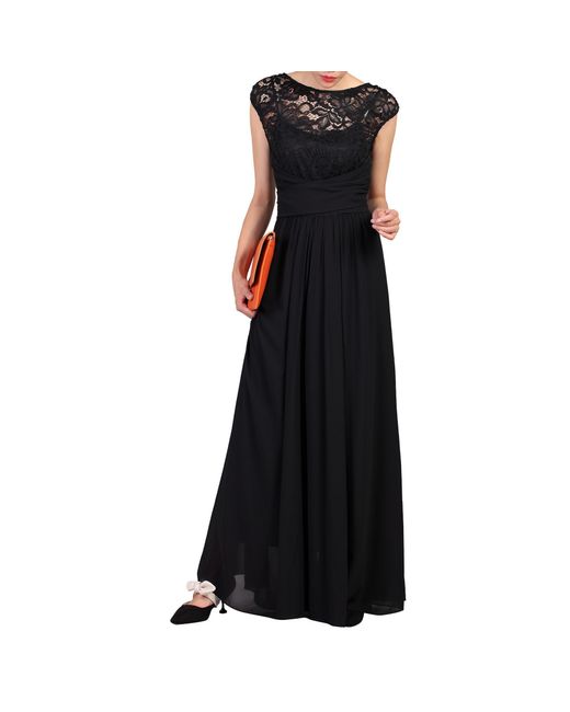 jolie moi lace bodice maxi prom dress