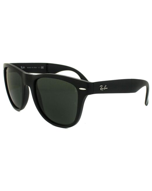 Ray-Ban Rectangle Matt Black Green Folding Wayfarer 4105 Sunglasses for men
