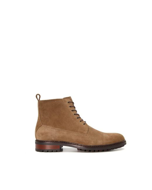 Dune Brown 'collared' Suede Smart Boots for men
